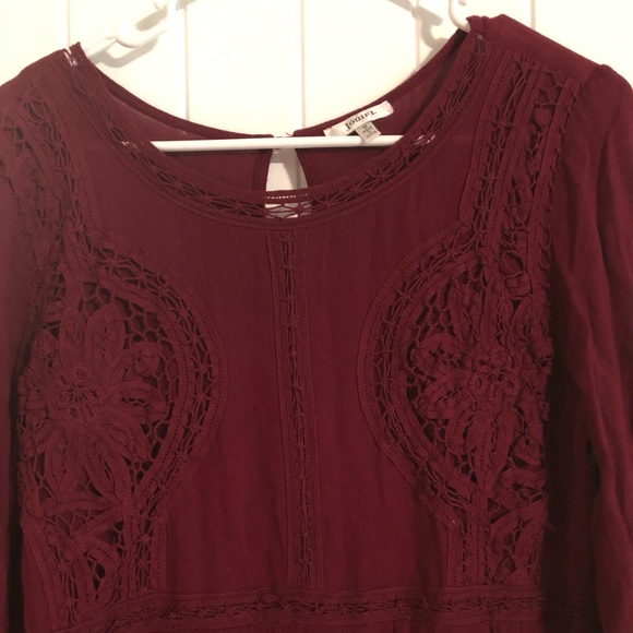 JOBIFL Maroon/Burgundy Babydoll Dress - Picture 3 of 4